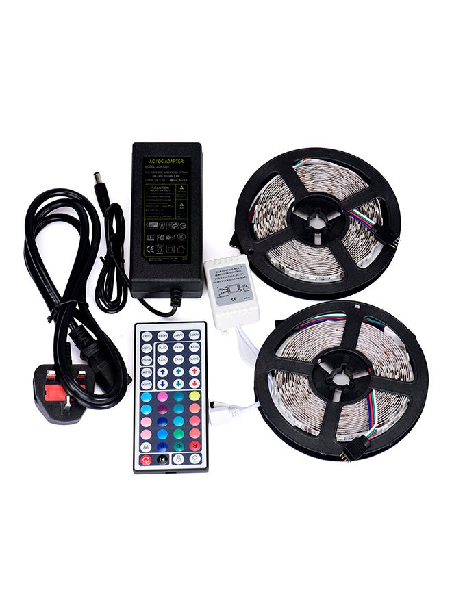 فوبيري شريط إضاءة مكون من 300 مصباح LED مضاد للماء مع جهاز تحكم عن بُعد مكون من 44 زراً وإمداد طاقة بجهد 12 فولت متعدد الألوان - Image 1