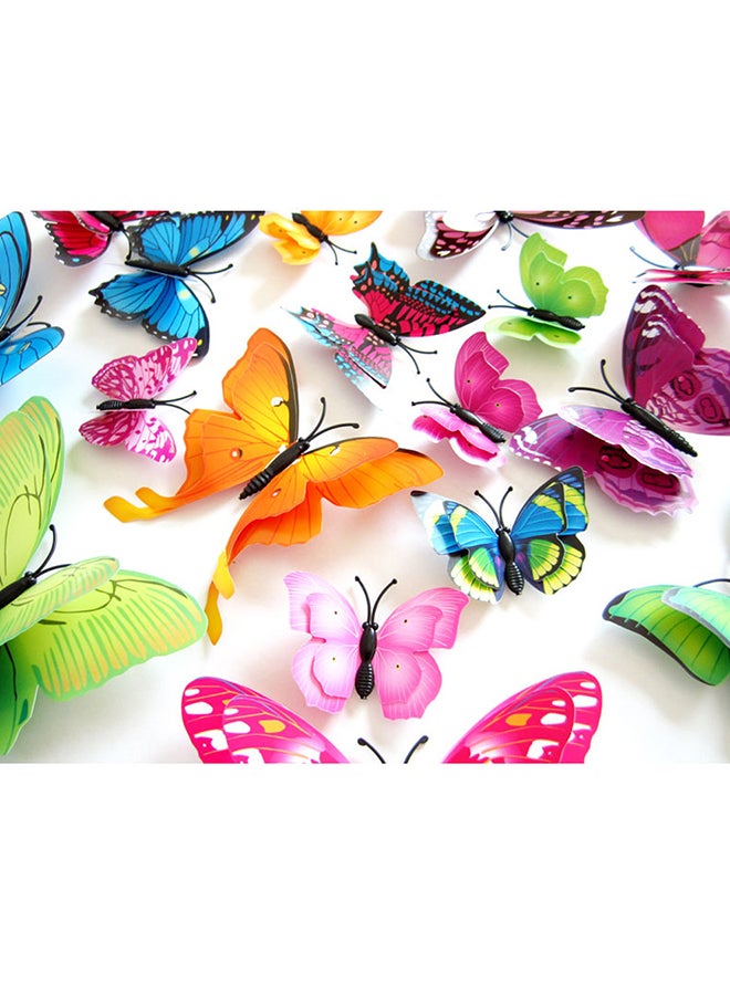 12-Piece 3D Butterfly Decorative Wall Sticker Set Multicolour 10 x 5cm - v1551094997/N21475811A_4