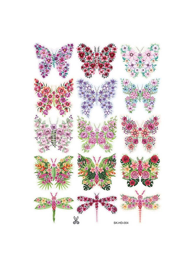 Voberry 15-Piece 3D Butterfly Wall Sticker Set Multicolour - Image 1