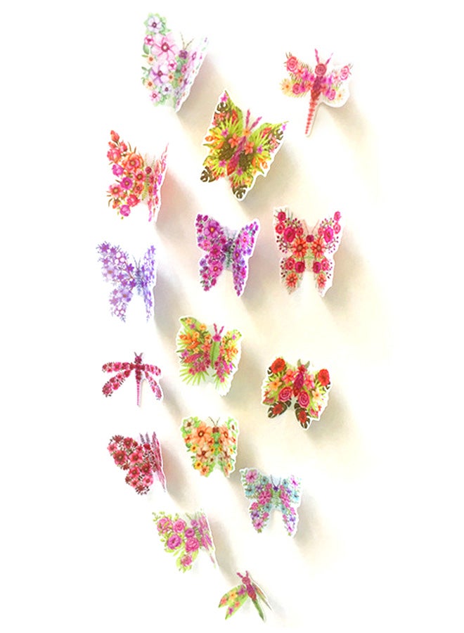 Voberry 15-Piece 3D Butterfly Wall Sticker Set Multicolour - Image 2