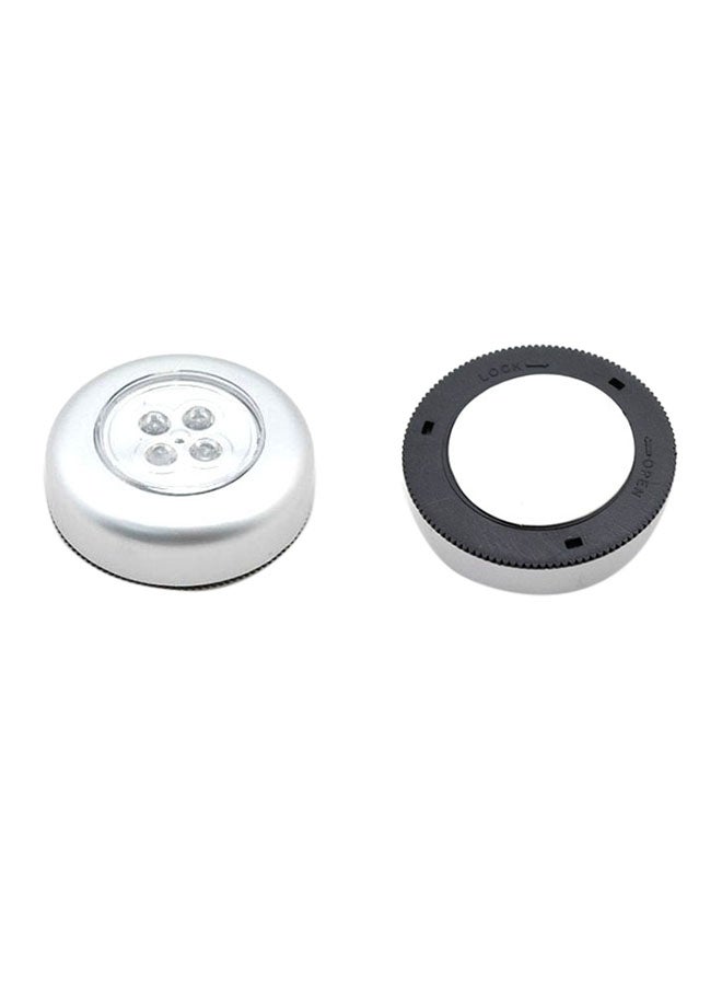 Voberry 4 LED Powered Stick Tap Touch Light For Car Home Silver Multicolour - Image 1