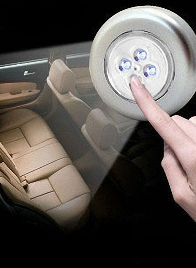 Voberry 4 LED Powered Stick Tap Touch Light For Car Home Silver Multicolour - Image 4