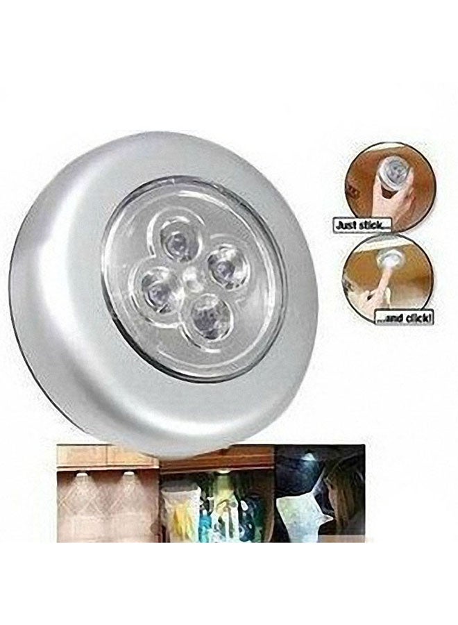 Voberry 4 LED Powered Stick Tap Touch Light For Car Home Silver Multicolour - Image 3