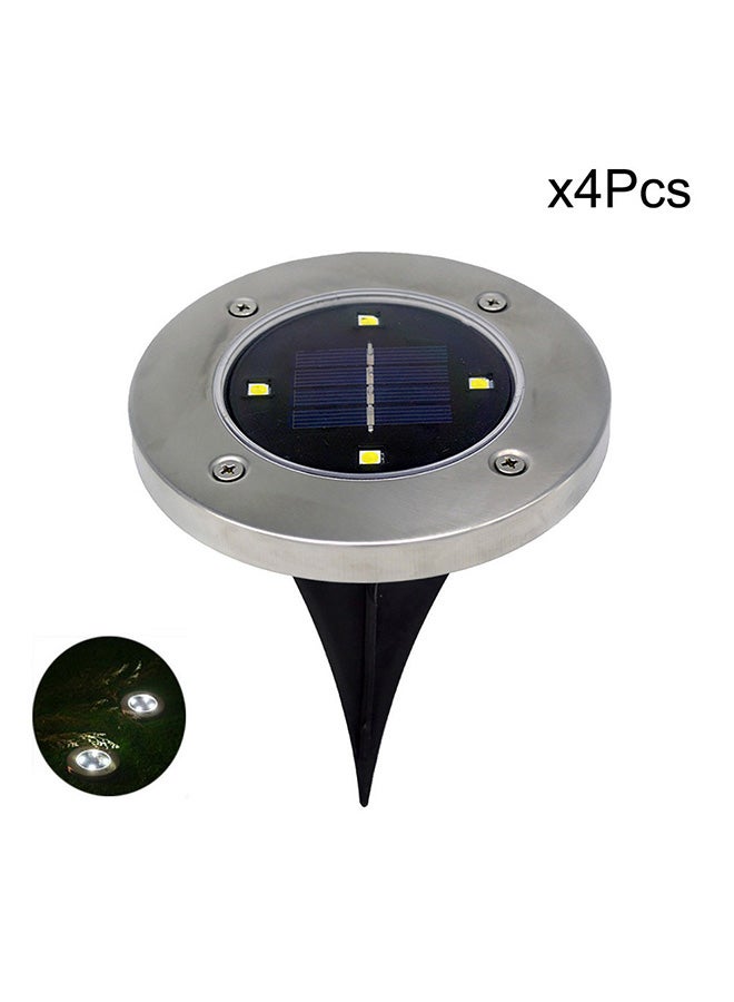 Voberry 4-Piece 4 Led Solar Power Buried Outdoor Light White 20x15cm