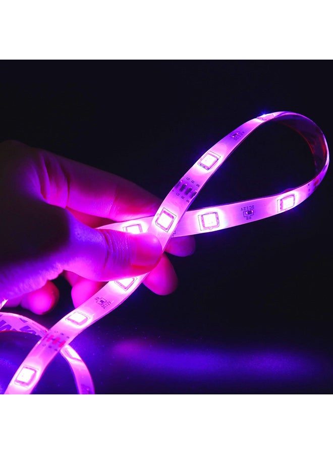 فوبيري - شريط مصابيح بإضاءة LED متعددة الألوان RGB بتصميم متين وصديق للبيئة بألوان تتغير بانسيابية ومزود بجهاز تحكم عن بُعد بعدد 44 مفتاح يعمل بالأشعة تحت الحمراء ومحول إمداد طاقة بجهد 12 فولت متعدد الألوان 5متر - Image 1