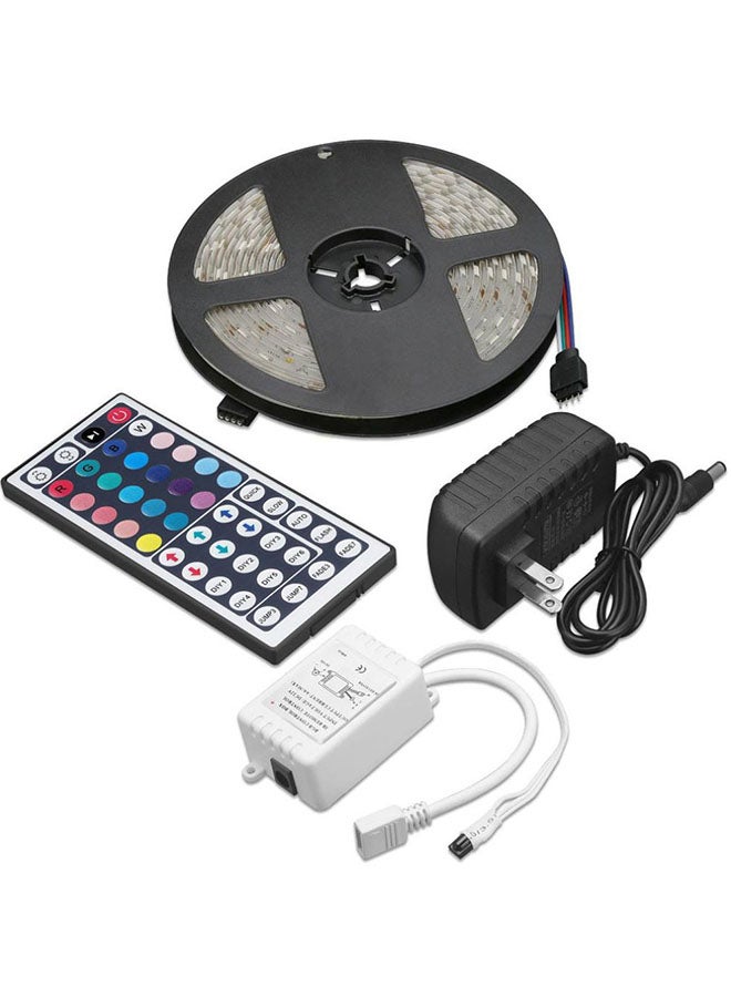 فوبيري مصباح شريطي بإضاءة LED مقاوم للماء مزود بجهاز تحكم عن بعد به 44 زرًا أبيض 5متر - Image 1