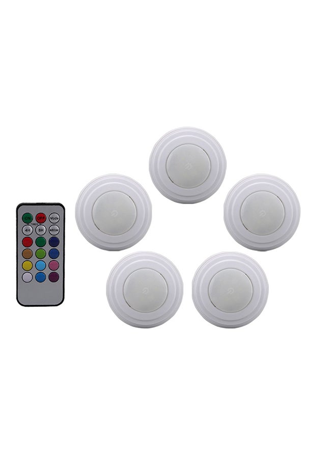 فوبيري ضوء LED ليلي لاسلكي يُثبت تحت الخزانات ويعمل ببطارية ومكون من 5 قطع أبيض - Image 1