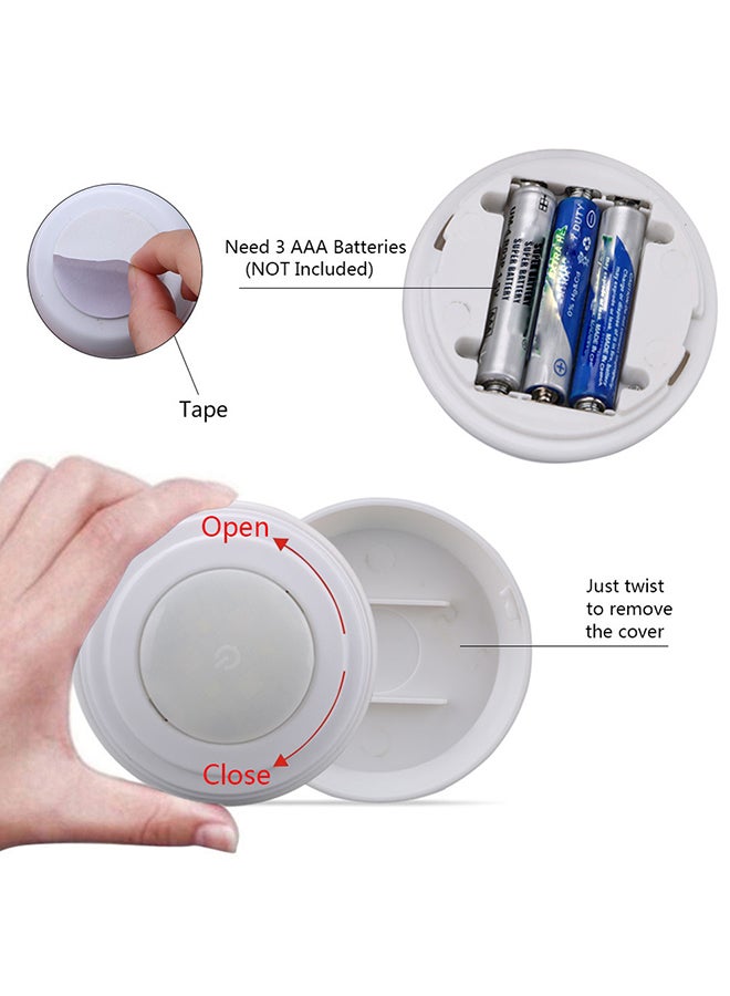 فوبيري ضوء LED ليلي لاسلكي يُثبت تحت الخزانات ويعمل ببطارية ومكون من 5 قطع أبيض - Image 3