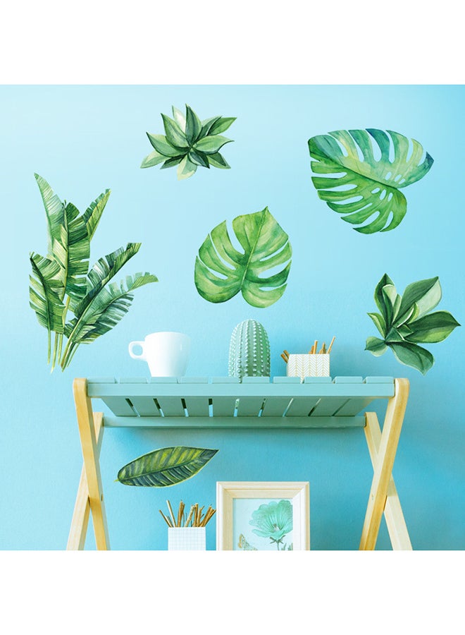 Voberry 7-Piece Banana Leaves Wall Sticker Set Green - Image 2