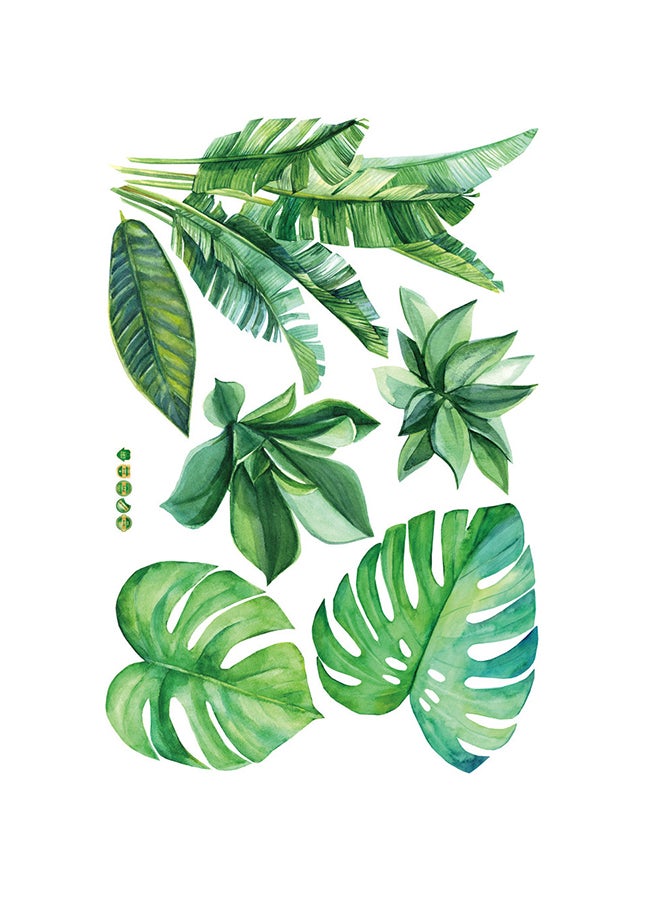 Voberry 7-Piece Banana Leaves Wall Sticker Set Green - Image 1