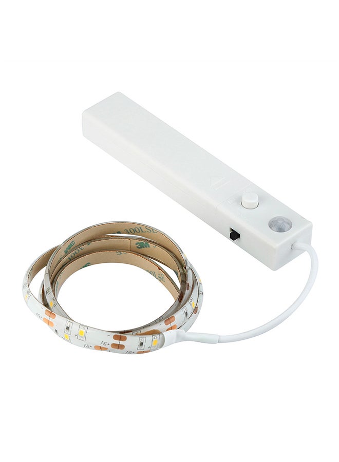 فوبيري - شريط إضاءة Led لاسلكي ومزود بجهاز استشعار بيروكهربائي للحركة ويعمل بالبطارية أبيض 1متر - Image 1