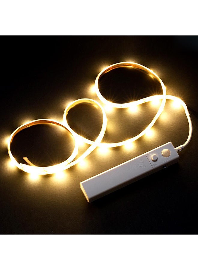 فوبيري - شريط إضاءة Led لاسلكي ومزود بجهاز استشعار بيروكهربائي للحركة ويعمل بالبطارية أبيض 1متر - Image 1