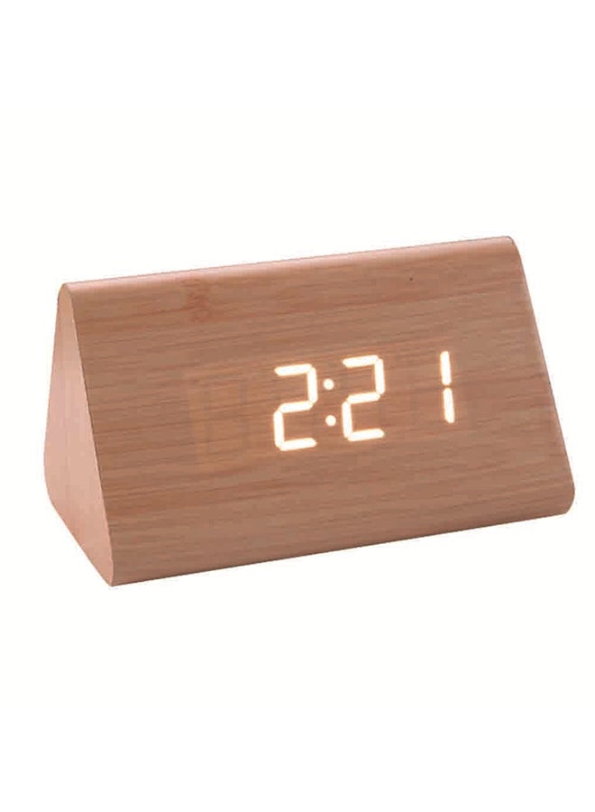Voberry Triangle Shaped LED Desk Clock Beige 