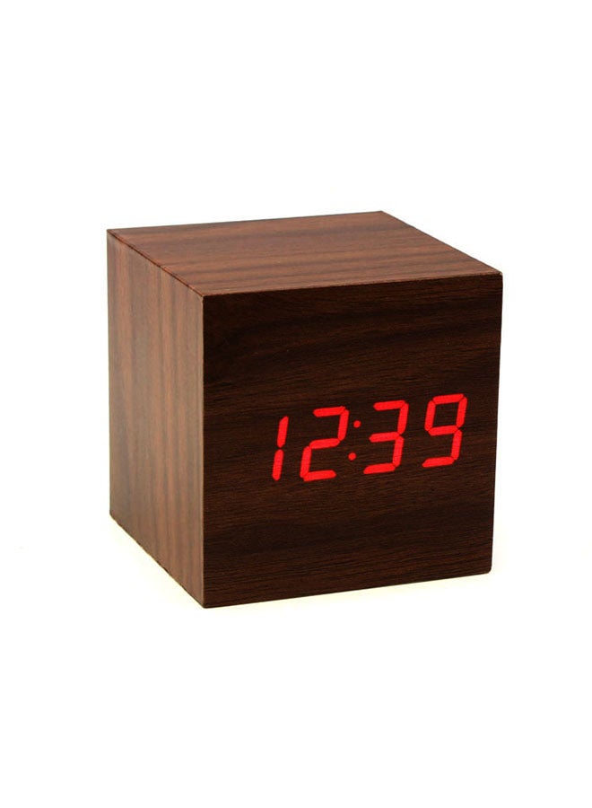 Voberry Voice Control Digital Alarm Brown 6.2 x 6.2cm - Image 2