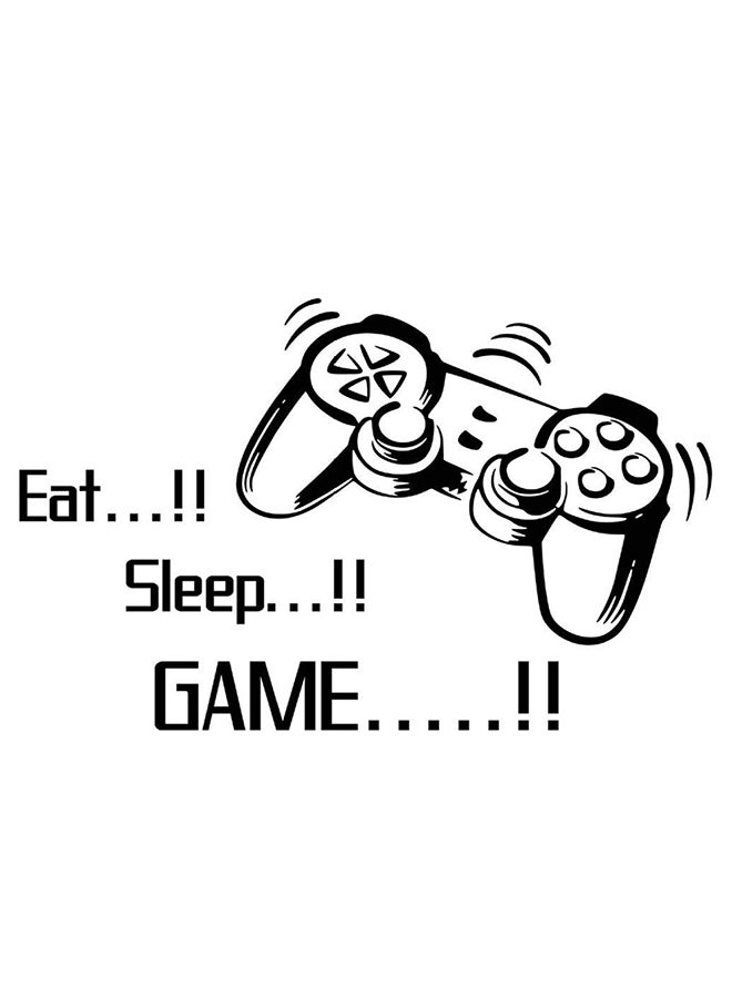 Voberry Eat Sleep Game Wall Sticker Black - Image 1