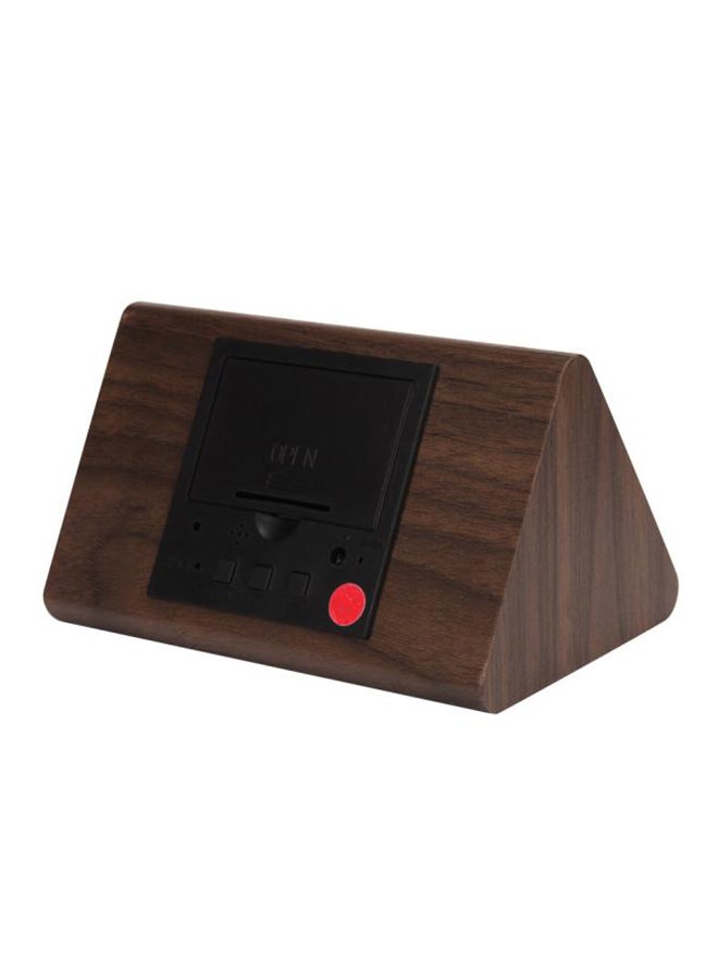 Voberry LED Alarm Clock With Calendar And Temperature Display Brown 15x 7x 8cm - Image 4
