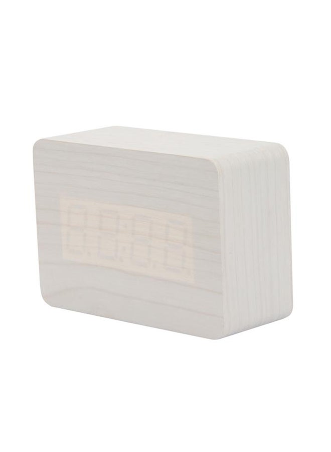 فوبيري منبه بإضاءة LED مزود بتقويم وشاشة لعرض درجة الحرارة كريمي - Image 1