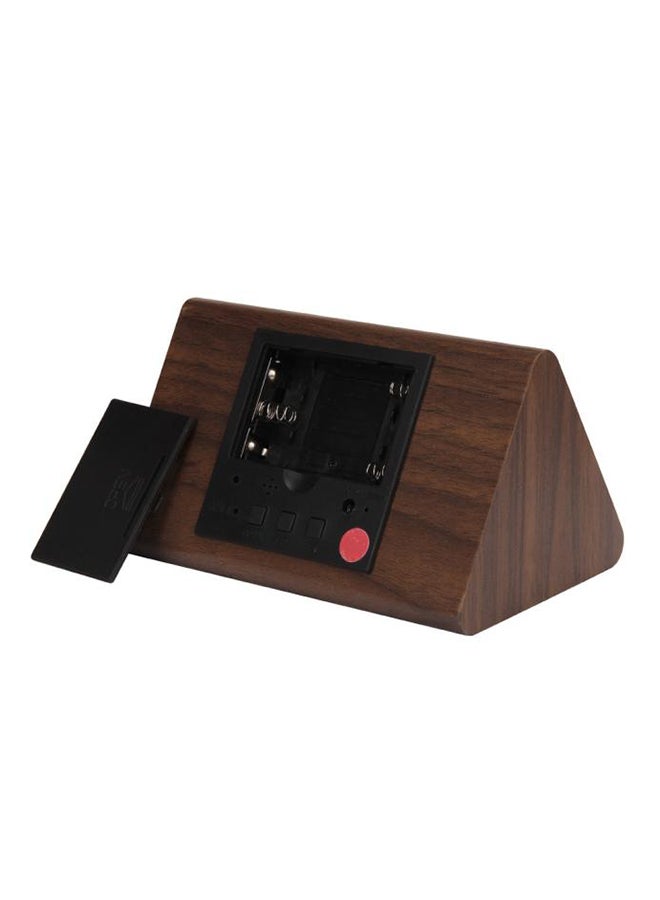 Voberry LED Alarm Clock With Calendar And Temperature Display Brown 15x 7x 8cm - Image 5