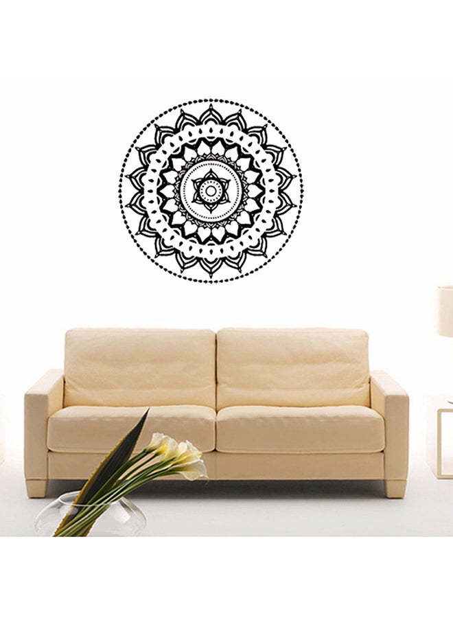 Voberry Mandala Flower Indian Bedroom Wall Sticker Black 57X57X1cm - Image 2