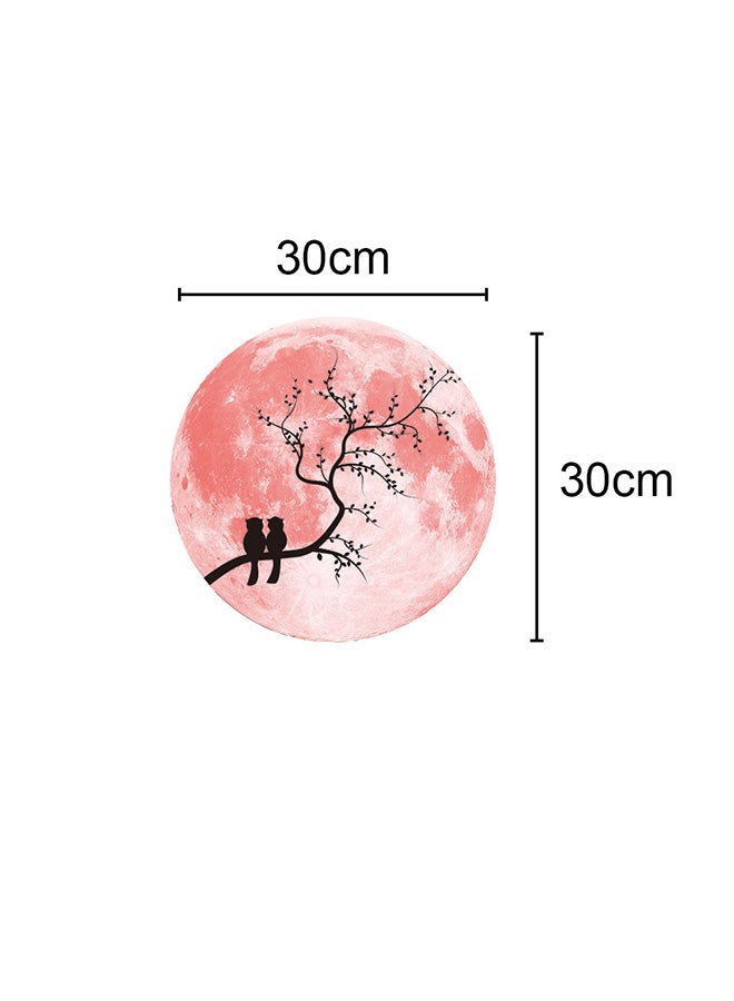 Voberry Love Luminous Moon Removable Wall Sticker Pink 30X5X5cm - Image 2