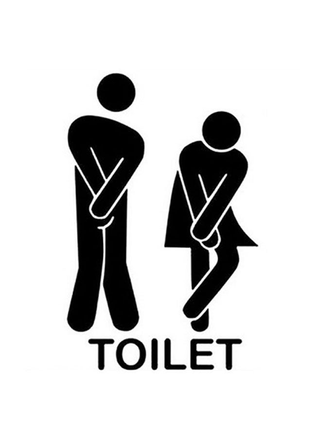 Voberry Man Woman Toilet Wall Sticker Black  - Image 1
