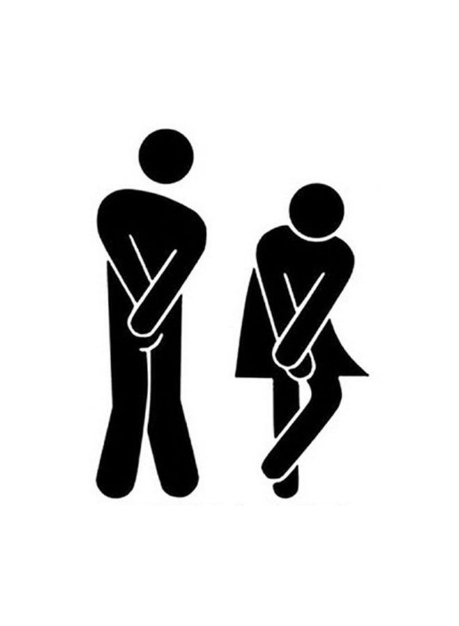 فوبيري ملصق جداري قابل للإزالة بتصميم رائع لرجل وامرأة يمكنك لصقه بنفسك، مناسب لدورة المياه أسود 1*1*1سم - Image 1