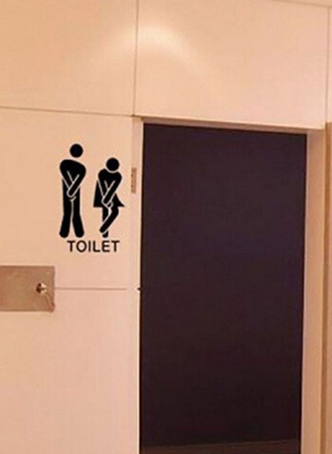 Voberry Man Woman Toilet Wall Sticker Black  - Image 3