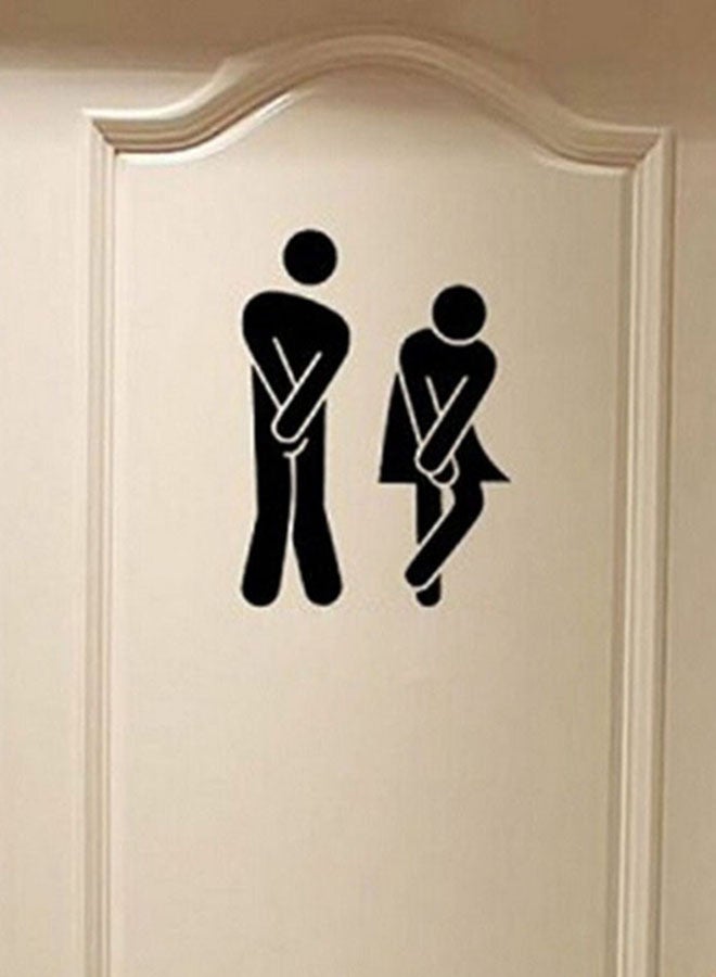 فوبيري ملصق جداري قابل للإزالة بتصميم رائع لرجل وامرأة يمكنك لصقه بنفسك، مناسب لدورة المياه أسود 1*1*1سم - Image 3