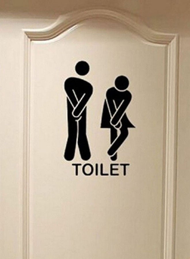 Voberry Man Woman Toilet Wall Sticker Black  - Image 2