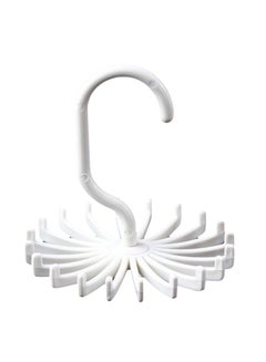 20 Hooks Rotating Tie Scarf Hanger White