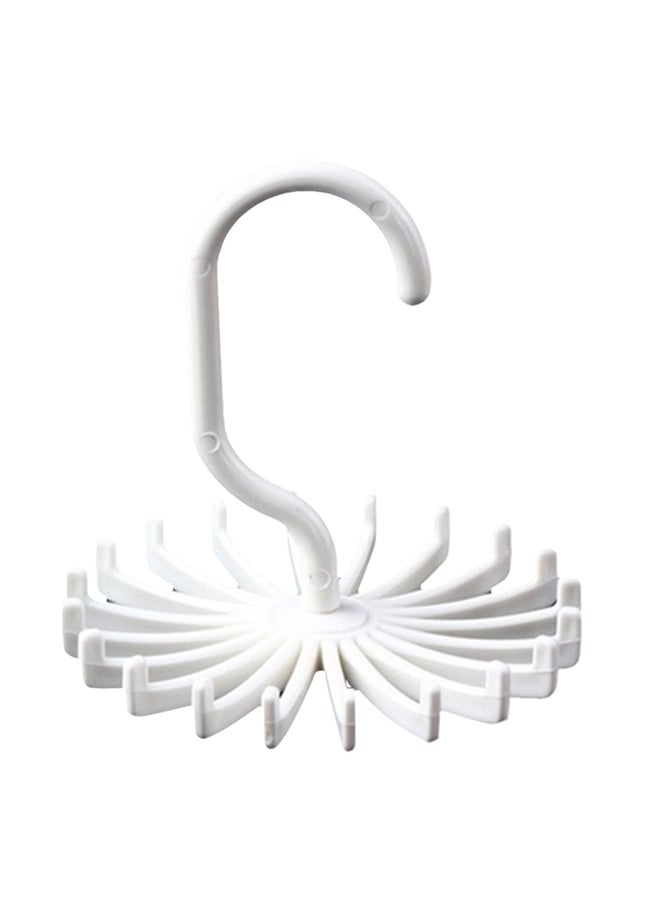 Voberry - 20 Hooks Rotating Tie Scarf Hanger White - Image 1