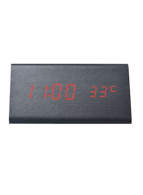Triangle Shaped LED Desk Clock Black