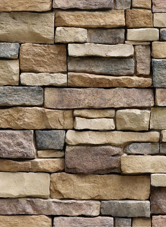 Voberry Brick Stone Rustic Effect Self-Adhesive Wall Sticker Multicolor 25X5X5cm - Image 3