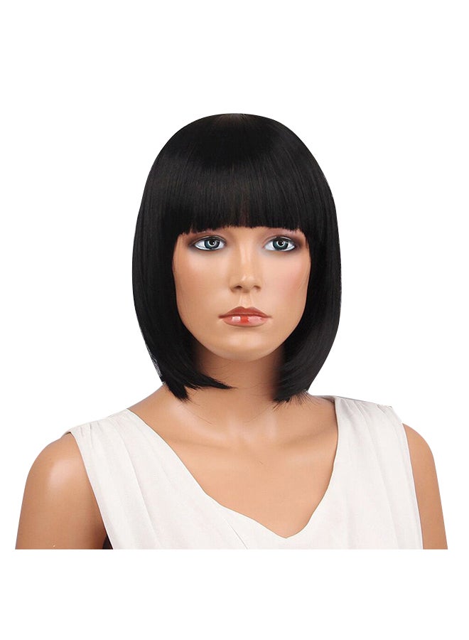 Generic Short Cosplay Wig With Bangs Black 32cm - Image 1