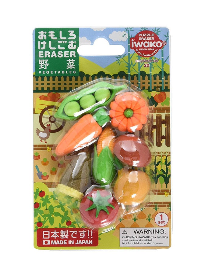 Iwako 8-Piece Vegetable Eraser Set - Image 1