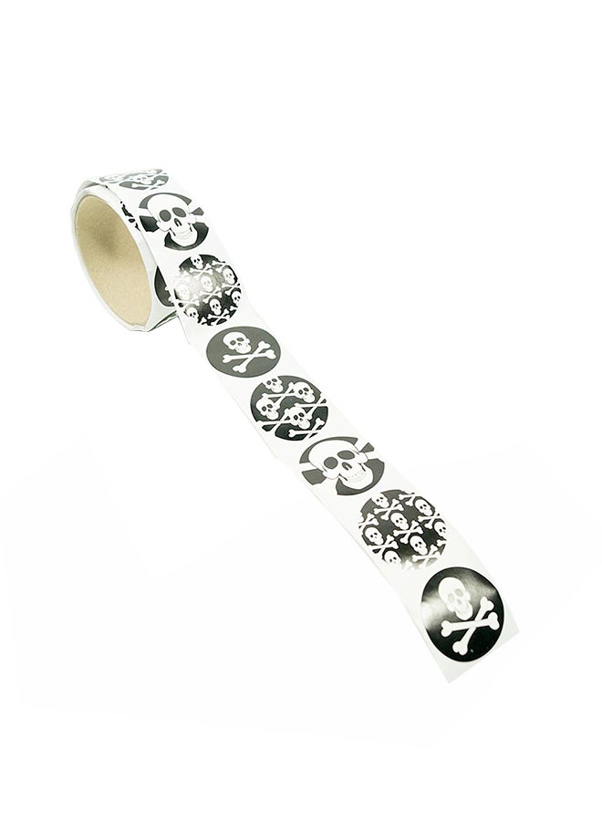 فن إكسبريس رول ملصقات بشكل جمجمة وعظام متقاطعة من 100 قطعة