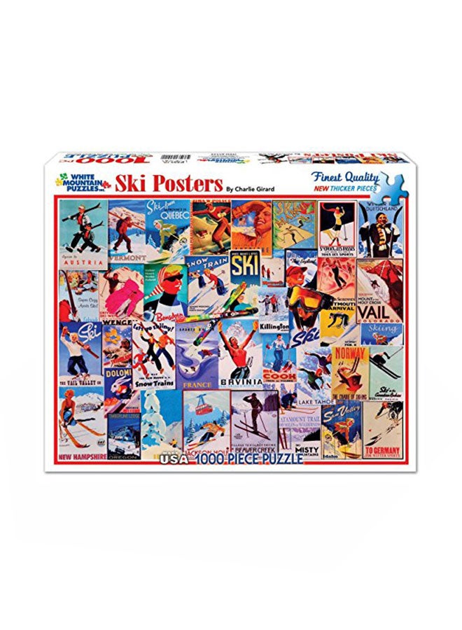 وايت ماونتن بازلز لعبة تركيب الصور المقطعة مكونة من 1000 قطعة تُمثل نشاط التزلج 24 x 30بوصة - Image 1