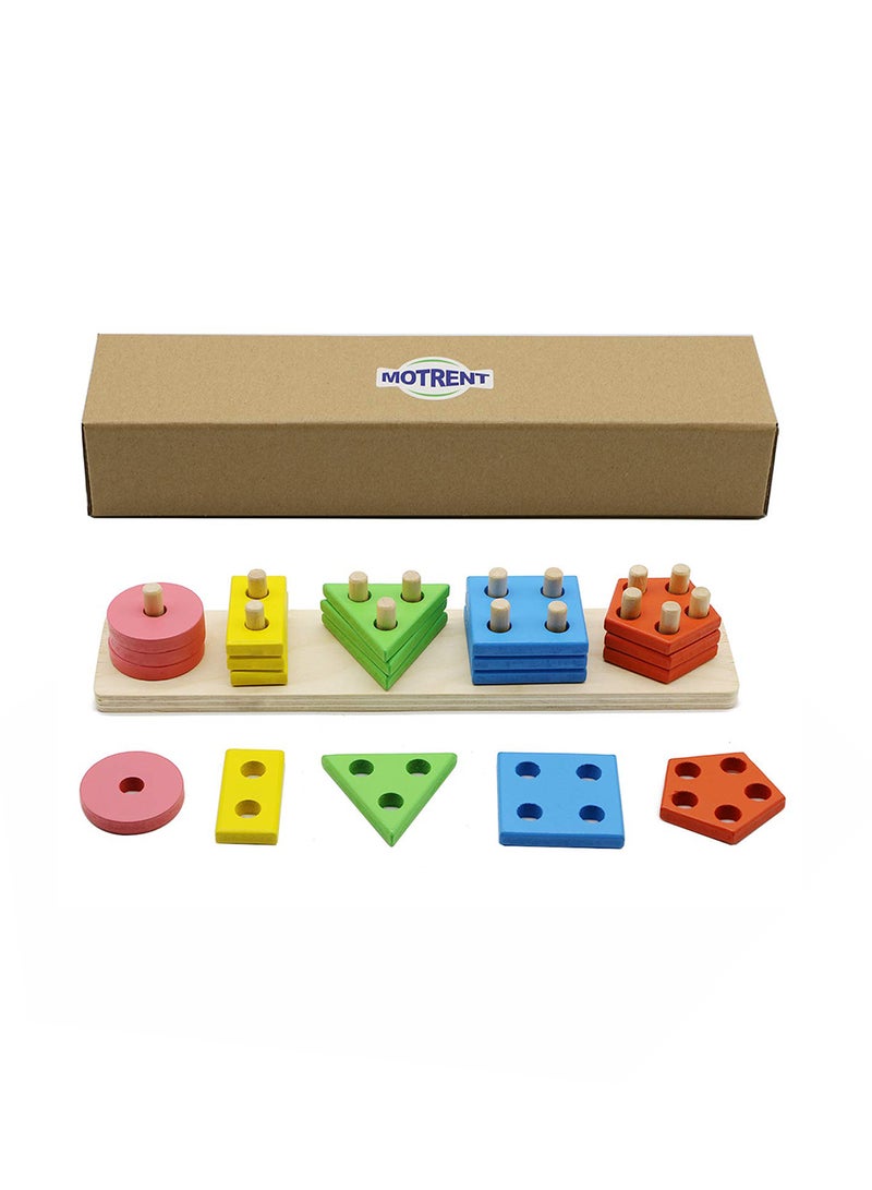 Wooden Educational Preschool Shape Color Recognition Toy - v1551162885/N21117057A_1