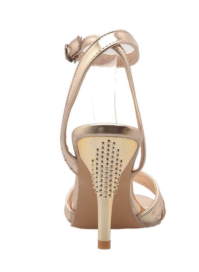 SIKAINI - Leather Buckle Closure Sandals Gold - Image 1