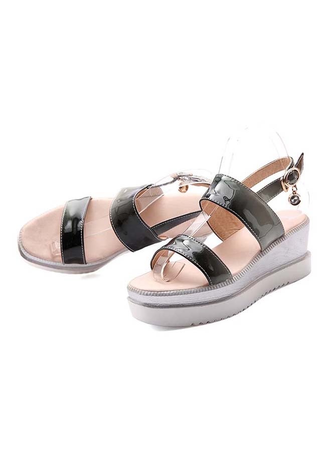 Leather Buckle Closure Sandals Black - v1551168264/N21081099V_2