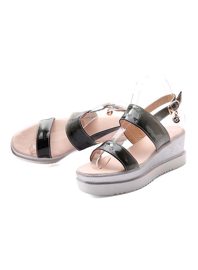SIKAINI Leather Buckle Closure Sandals Black  - Image 2