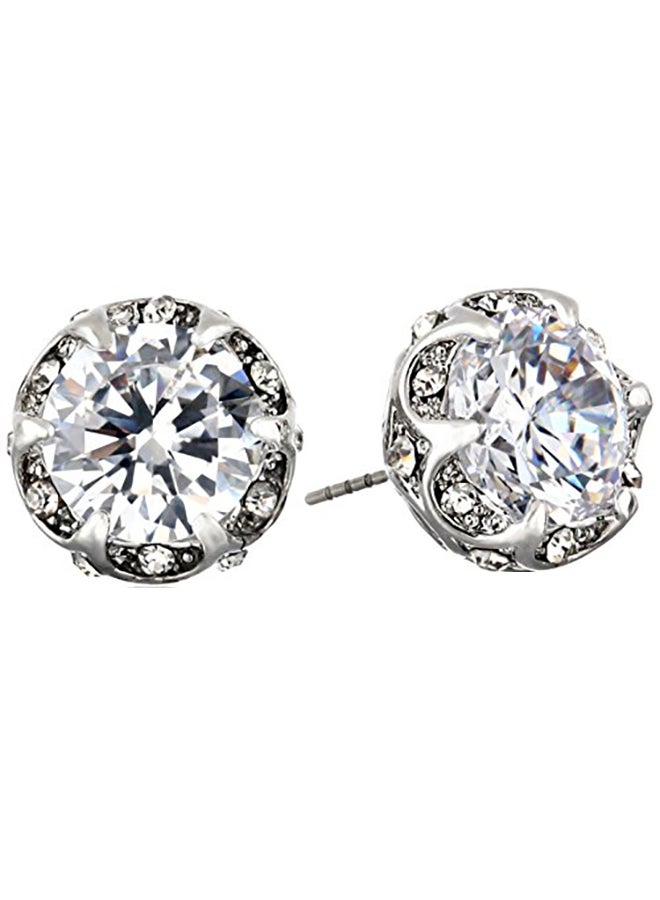 Betsey Johnson - Ruffled Halo Brass Stud Earrings - Image 1