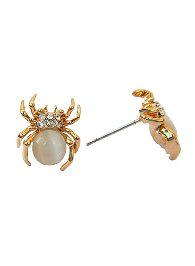 Navachi - 18K Gold Plated Crystal Spider Alloy Earrings - Image 1