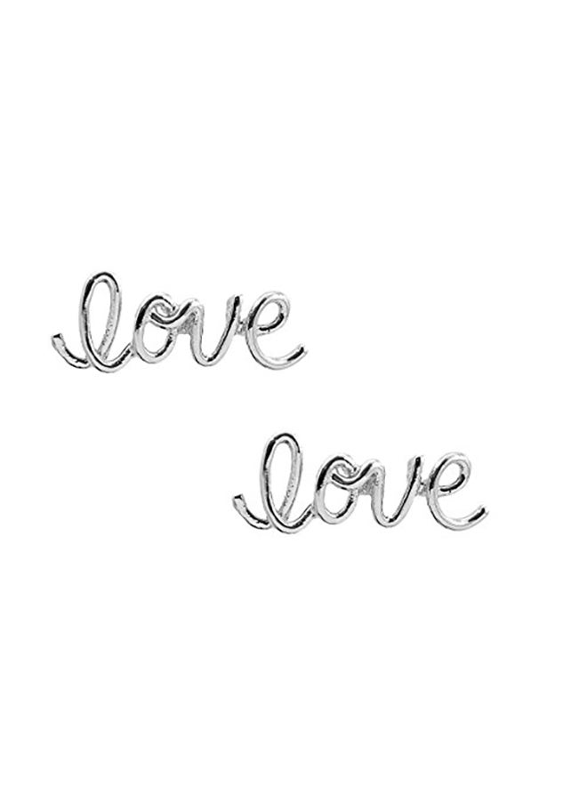 سبيننج دايزي أقراط كبس عالية اللمعان من النحاس الأصفر مُصممة على شكل كلمة Love - Image 1