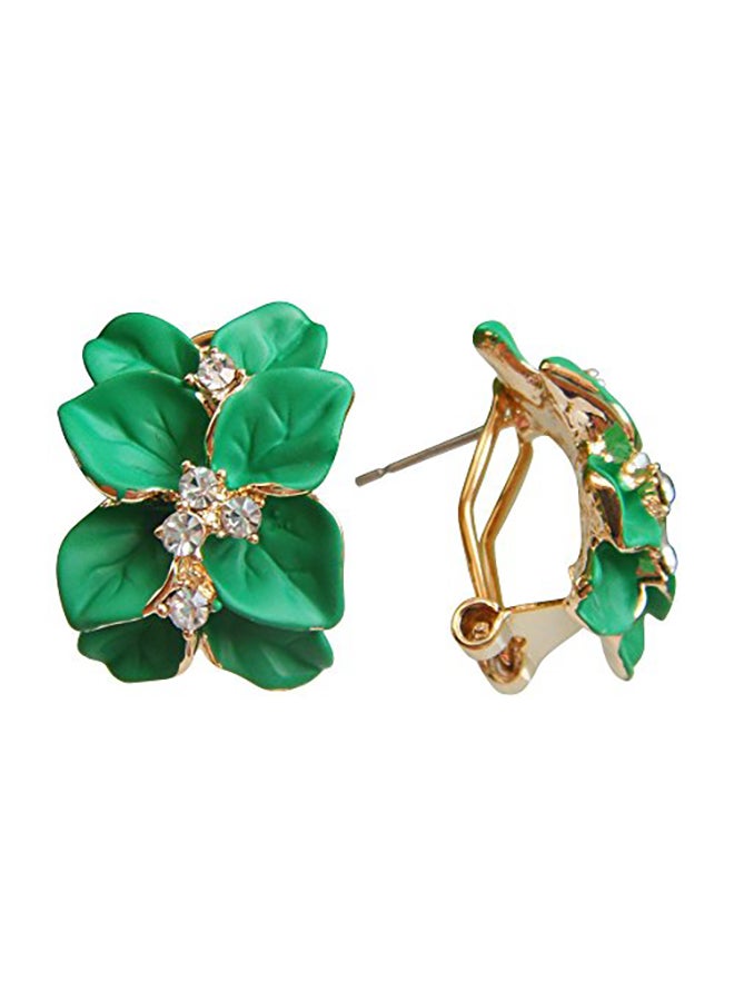 Navachi Flower Leaves Alloy Stud Earrings - Image 1