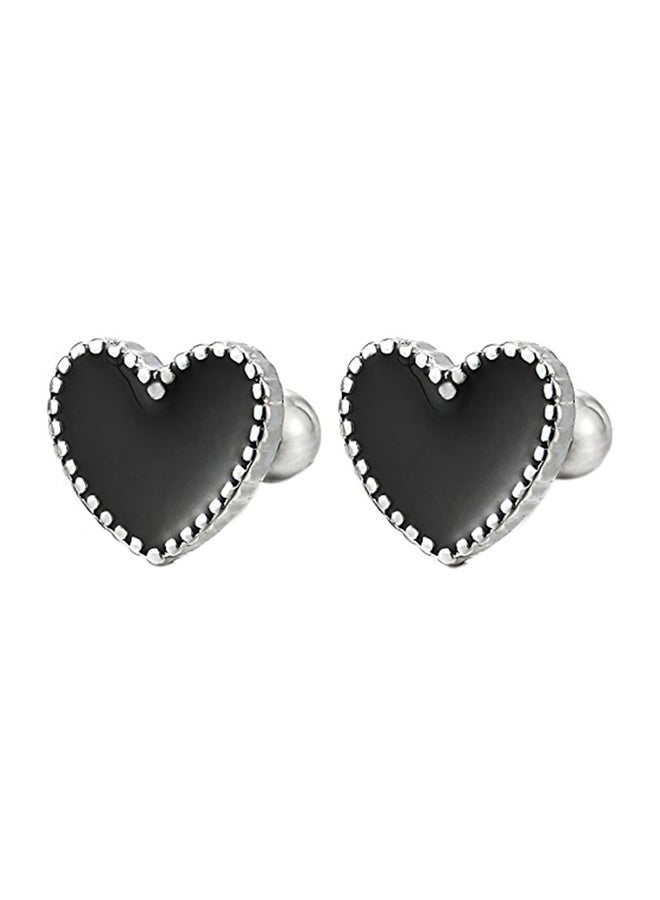 COOLSTEELANDBEYOND - Heart Shape Stainless-Steel Stud Earrings - Image 1