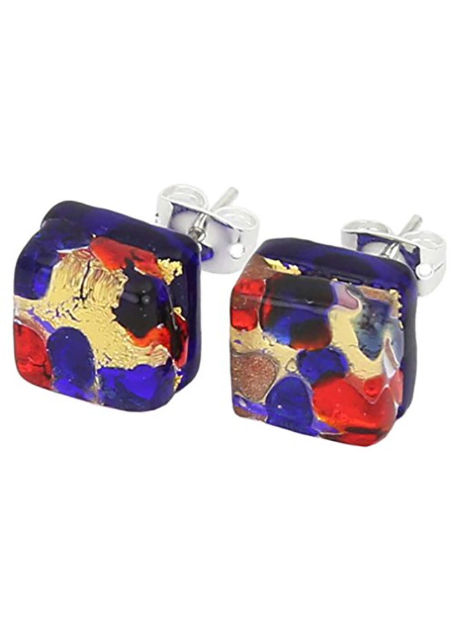 Square Brass Stud Earrings