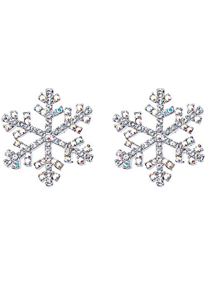 Alilang - Snowflake Alloy Stud Earrings - Image 1