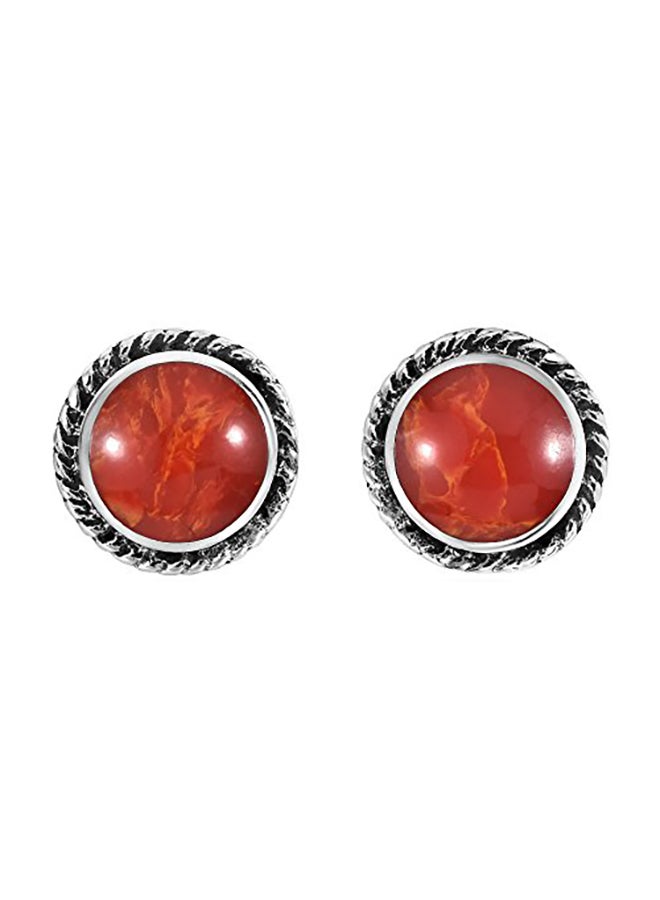 AeraVida - Boho Round 925 Sterling Silver Earrings - Image 1