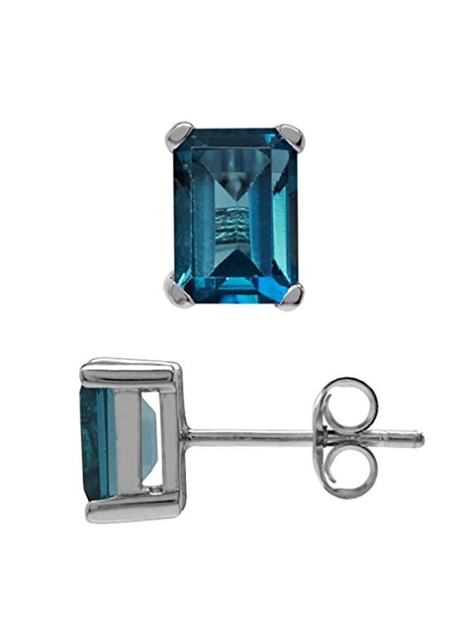 Silvershake 925 Sterling Silver Octagon Shape Earrings